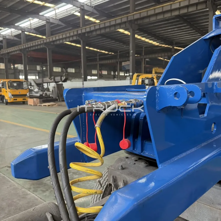 Hydraulic and air quick connectors on the wrecker frame