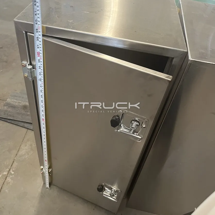 Stainless steel toolbox on the tilt tray