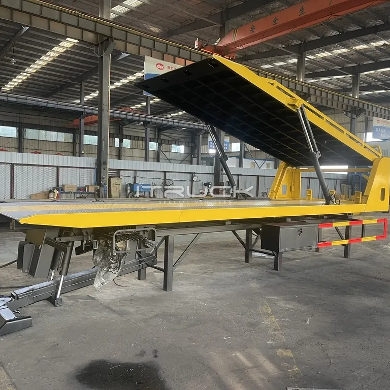 Upper deck raised to load the main deck