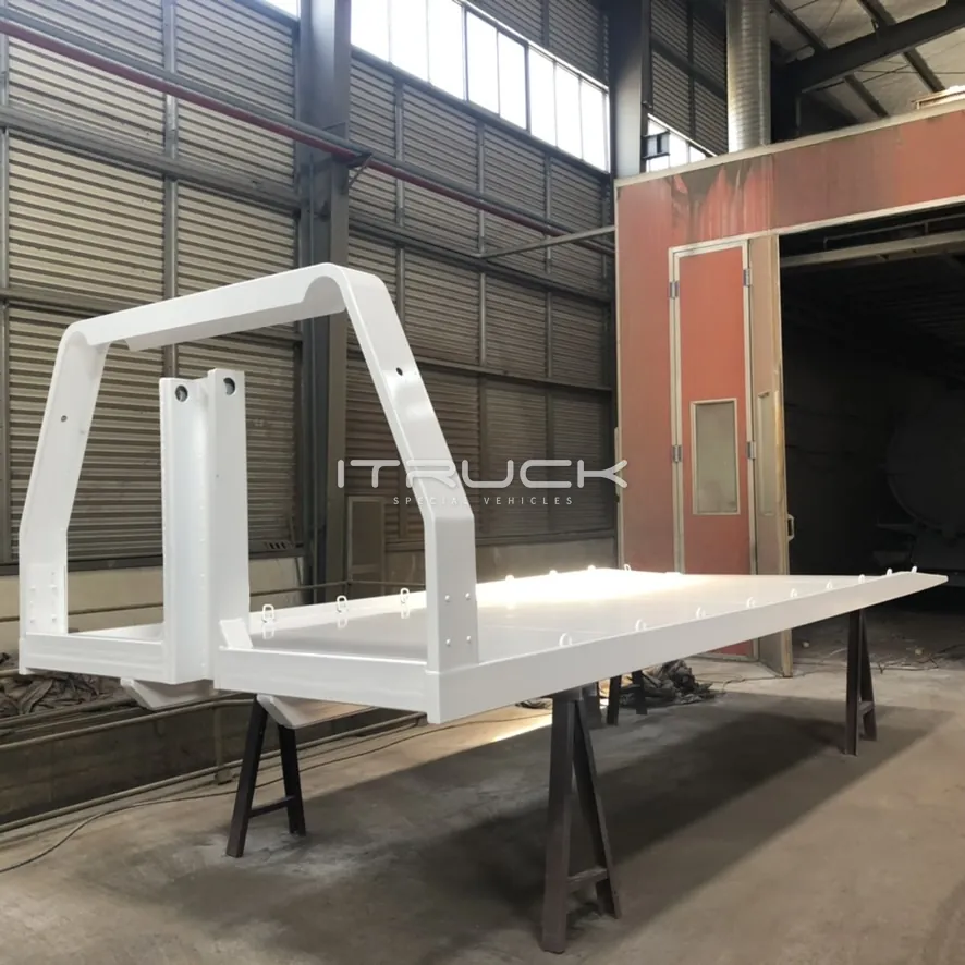 Lay flat deck and headboard, side view