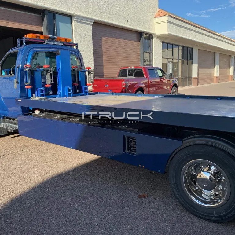 Flatbed wrecker in service in the USA
