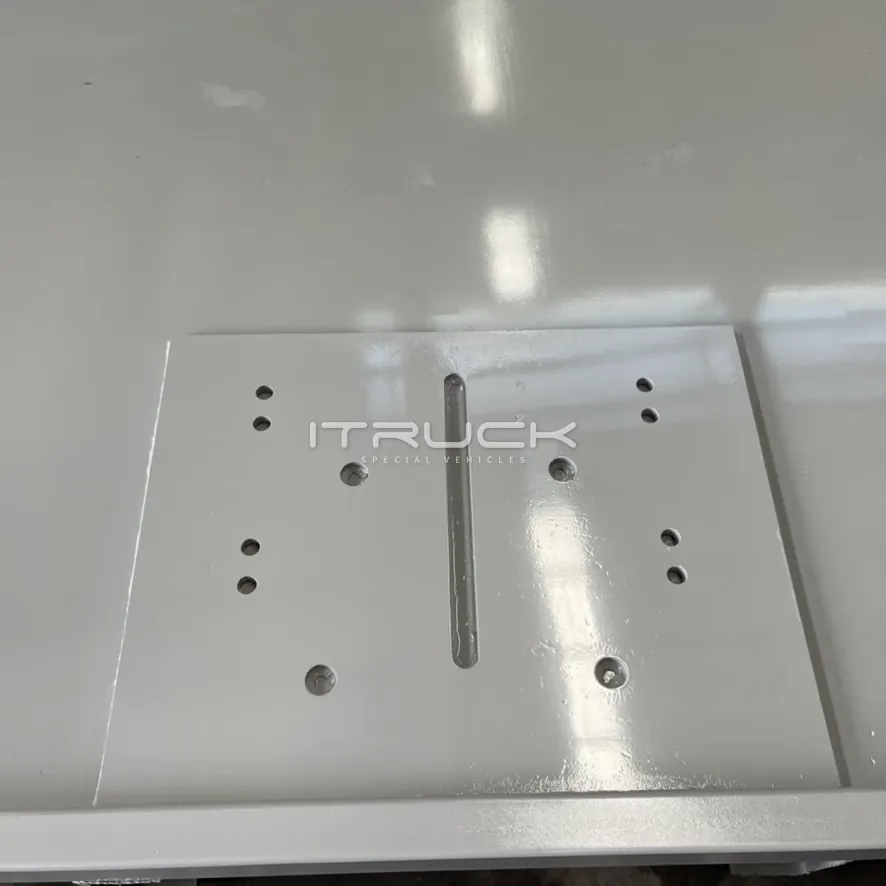 Winch mounting plate on a heavy flatbed deck
