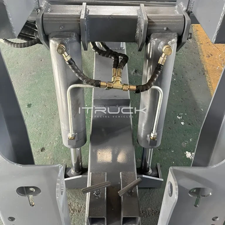Wheel lift boom cylinders close-up