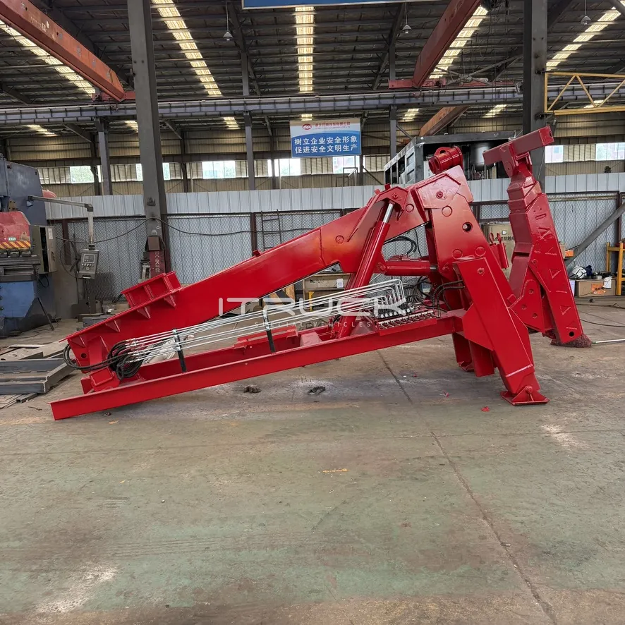Red boom, underlift and subframe assembly before body fitting