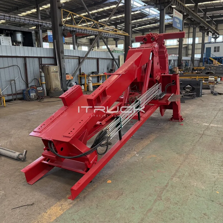 Boom and subframe assembly with hydraulic hoses routed