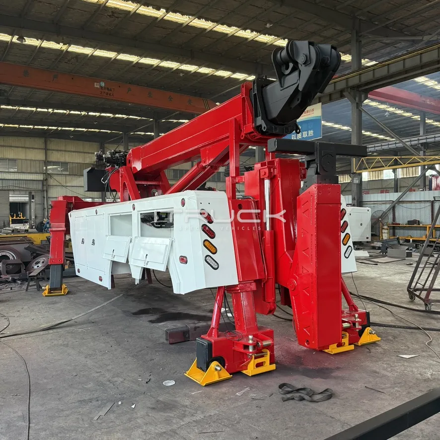 Rotator body in the workshop from the rear quarter, outriggers down