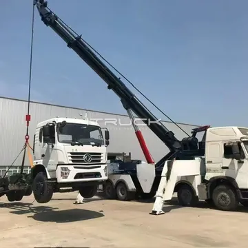 4-stage rotator boom lifting a truck chassis off the ground