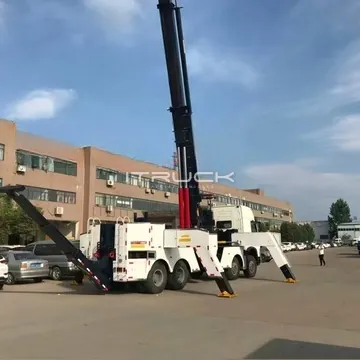 Rotator with 4-stage boom fully extended almost vertical