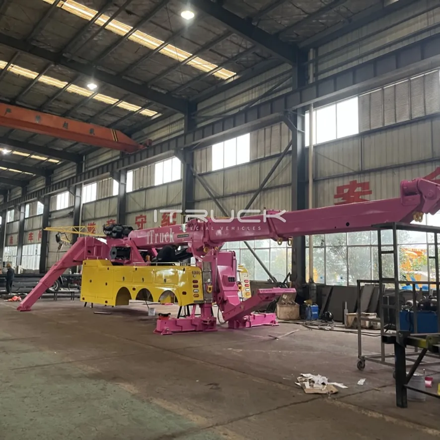 Heavy rotator body with front and rear outriggers spread