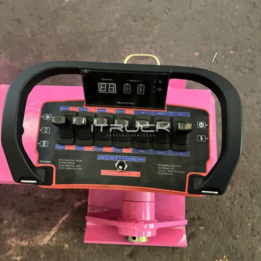 Push-button radio remote control on the rotator