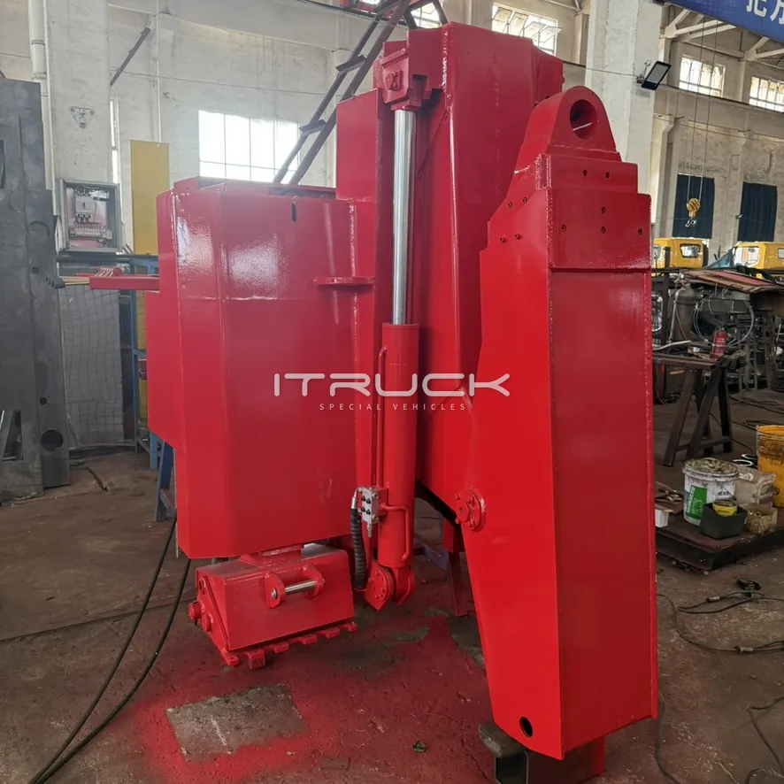 Underlift assembly side view with the lift cylinder