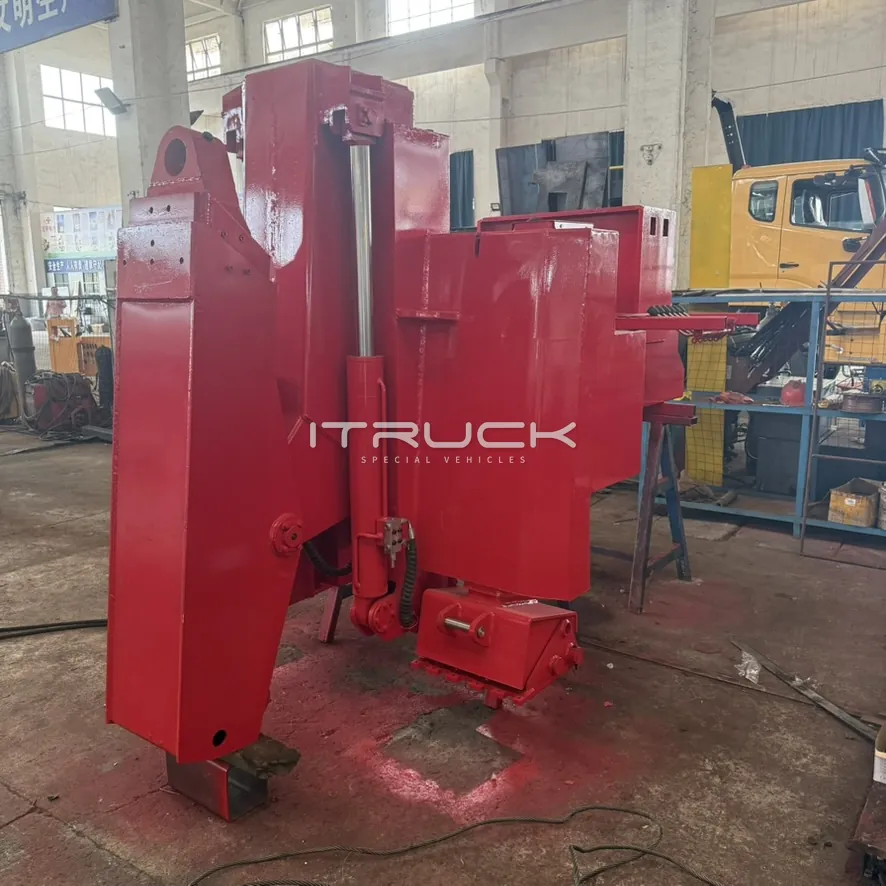 Underlift assembly rear three-quarter view with lift cylinder