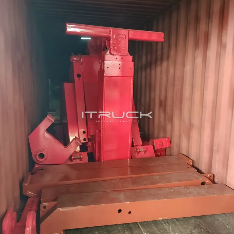 Underlift and subframe packed inside a container for shipping