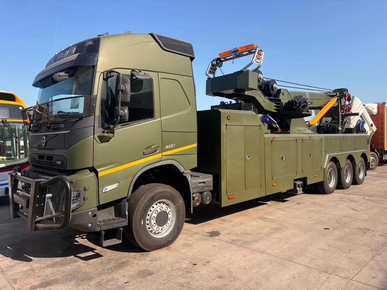 Volvo FMX heavy rotator wrecker, tri-axle chassis